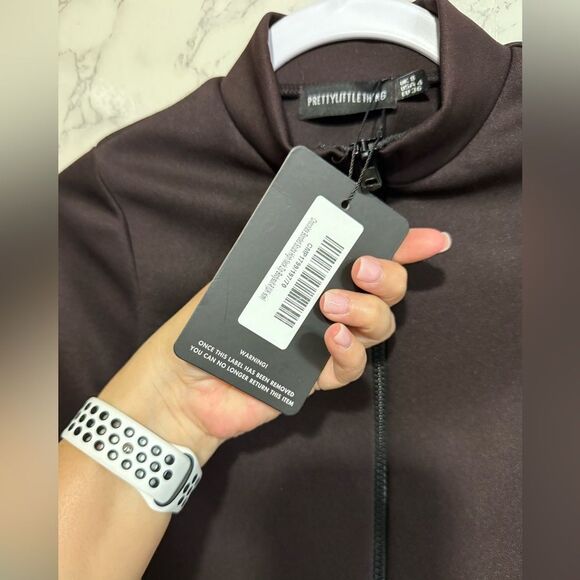 NEW PrettyLittleThing Women's Scuba Brown
Bodysuit Size 4 - Picture 7 of 10